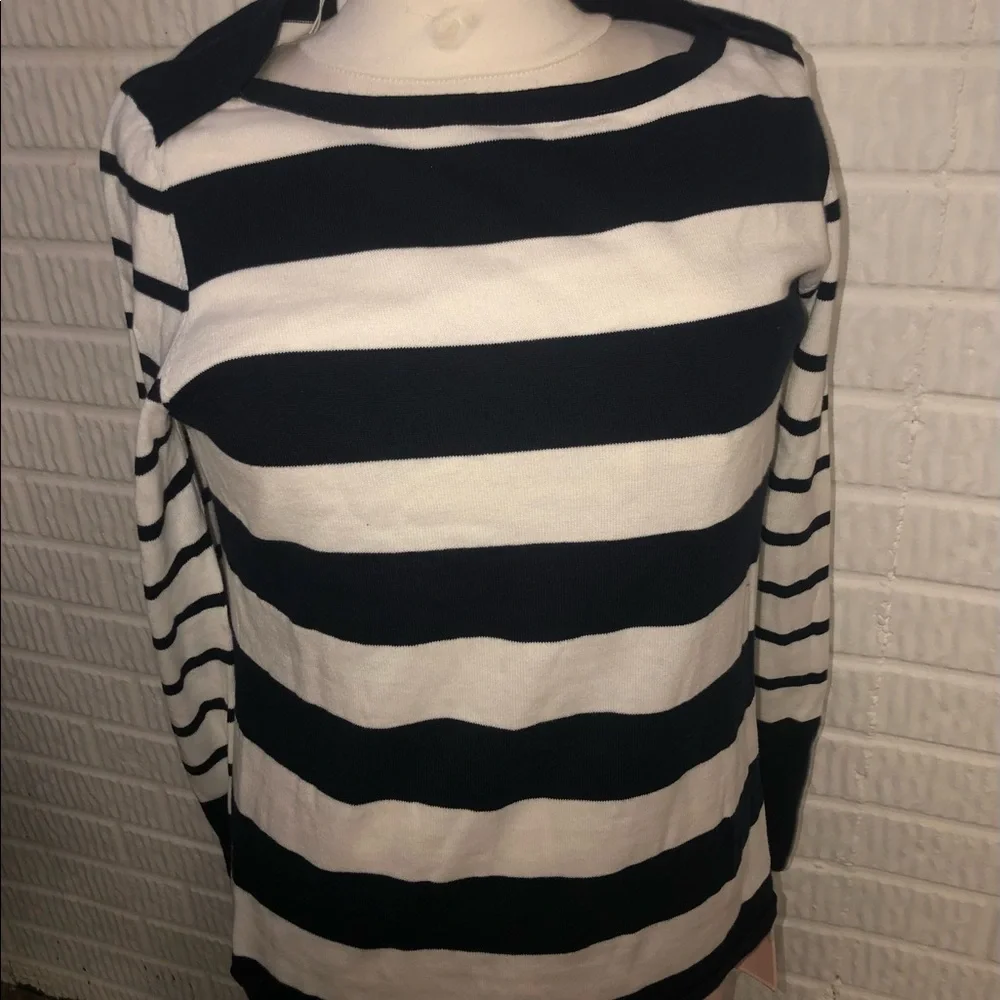 Tommy Hilfiger M Blue White Stripe Light Sweater NWT NEW - Picture 1 of 6